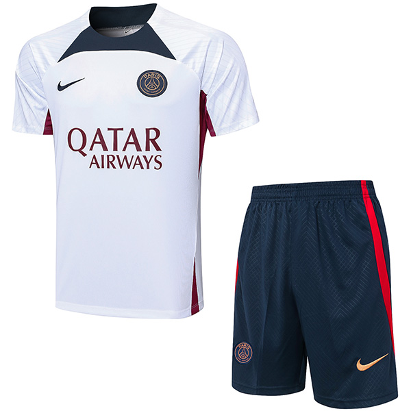 Paris saint germain training jersey men's psg white uniform soccer sportswear football tops sports shirt 2023-2024